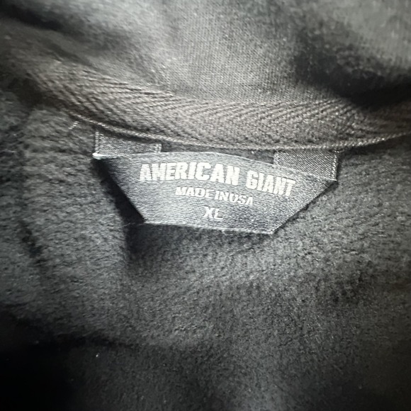 American Giant Jacket Womens XL Black Full Zip Mock Neck Sweatshirt Made USA - Picture 6 of 12